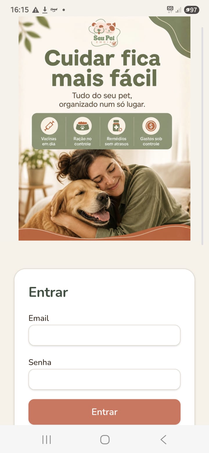 Tela de entrada do Aplicativo